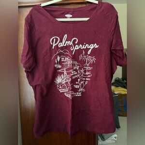 Old Navy Women's Palm Springs Graphic Tee - Maroon & White